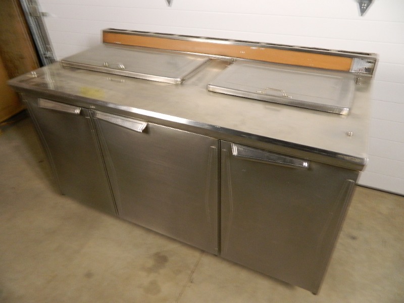 lot 24 image: Randell 3 Door Refrigerated Prep Table