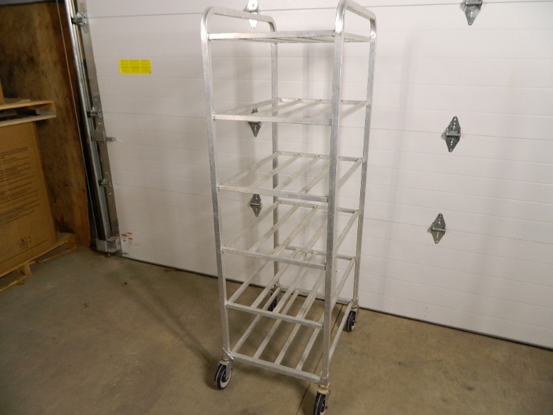 lot 38 image: 6 Tier Aluminum Pan  Bin Cart