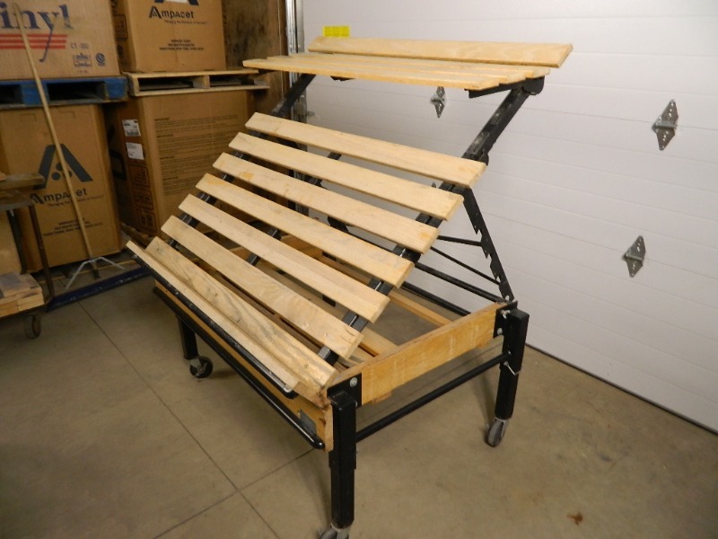 lot 68 image: Tilting Produce Rack on Wheels