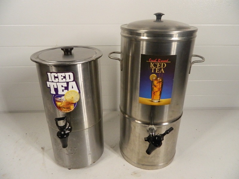 lot 96 image: 2 Stainless Steel Iced Tea Dispensers