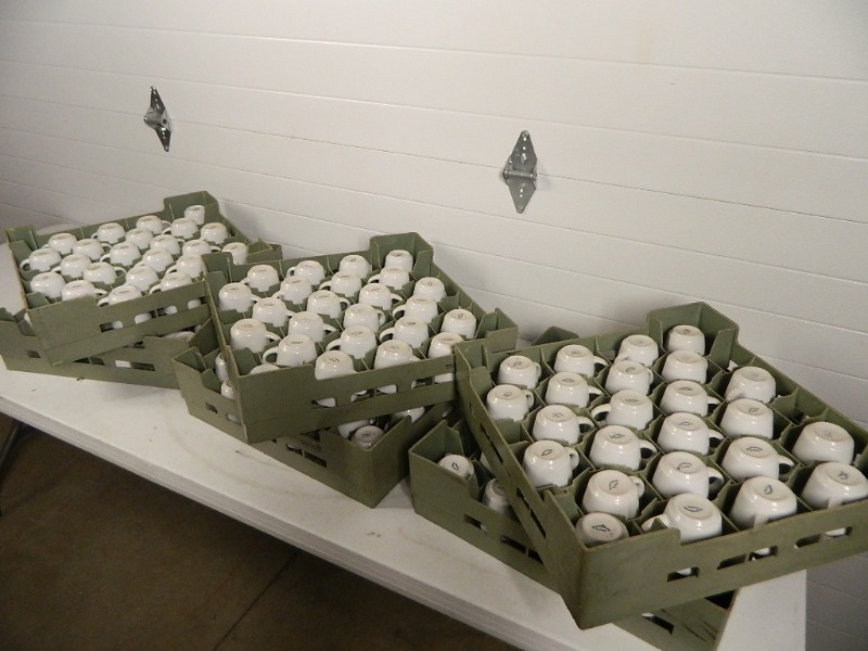 lot 102 image: 144 Cups with Dish Racks