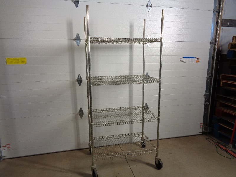 lot 11A image: 4 Tier Wire Shelf on Wheels