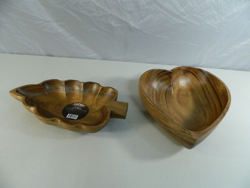 lot 23 image: 2 New Acacia Wood Bowls