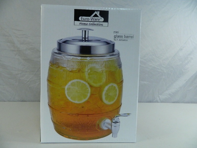 lot 66 image: New Mini Glass Barrel Beverage Dispensor