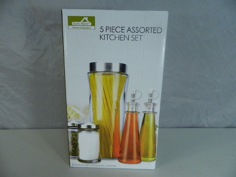 lot 134 image: New 5 Piece Glass Kitchen Set