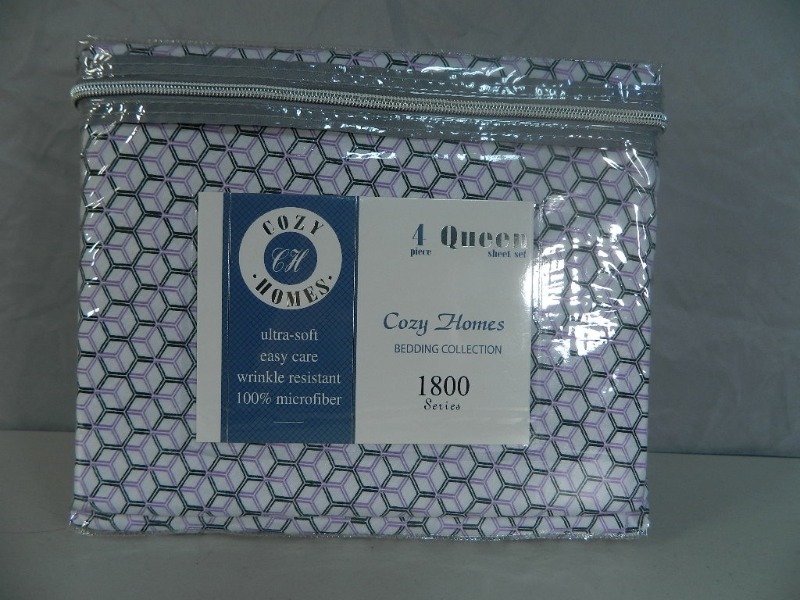 lot 212 image: New 4 Piece Queen Sheet Set