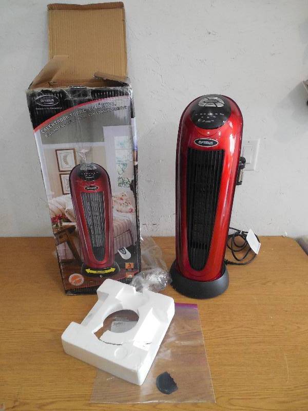 lot 55 image: Optimus 22 Space Saving Modern Oscillating Tower Heater with Remote