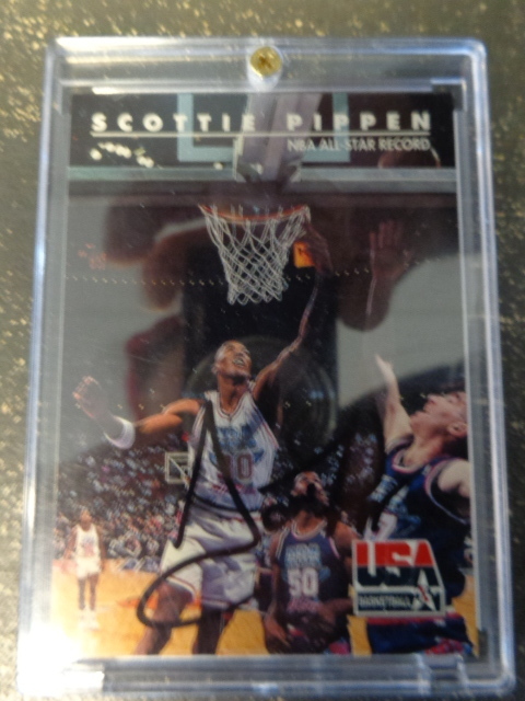 lot 37 image: Scottie Pippen Autographed Team USA Basketball Card