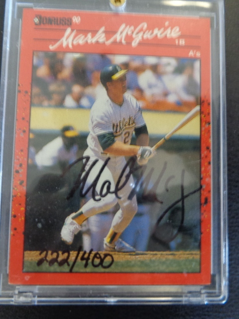 lot 86 image: Mark McGwire Autographed 1990 Donruss Baseball Card No# 220 of 400