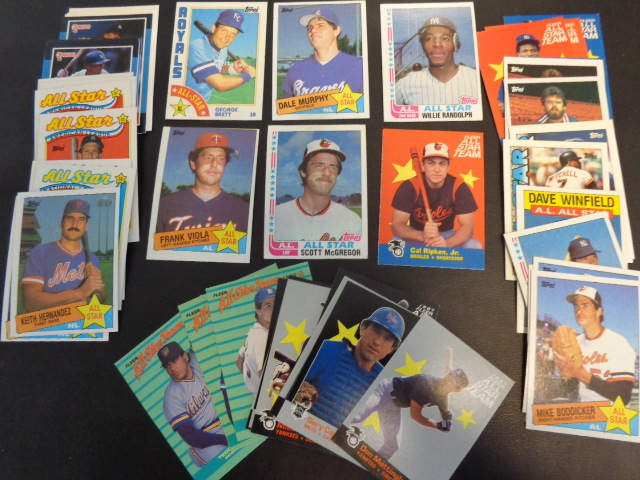 lot 88 image: 50 MLB All Star Baseball Cards w Vintage George Brett & Dale Murphy