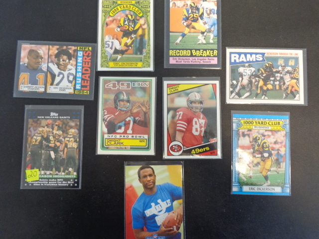 lot 92 image: Eric Dickerson, Drew Brees & Dwight Clark Football Card