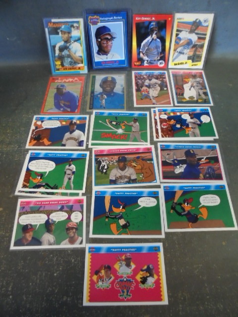 lot 9 image: Ken Griffey Jr. Baseball Cards with California Jumbo Sunflower Seeds Rookie Card