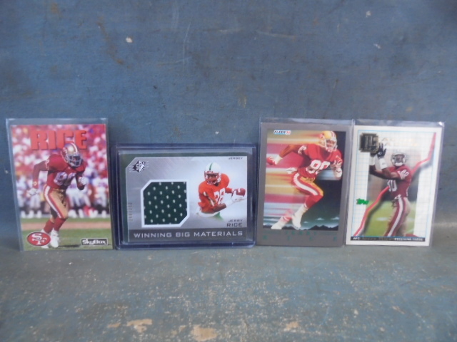lot 99 image: Jerry Rice Limited Edition Jersey Card and Other Rice Football Cards