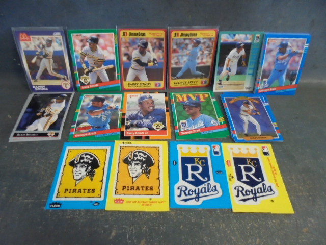 lot 100 image: George Brett and Berry Bonds Baseball Cards