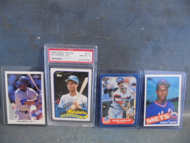 lot 105 image: Graded and Slabbed Ken Griffey Jr Rookie with More Griffey and Guillen Rookie Cards