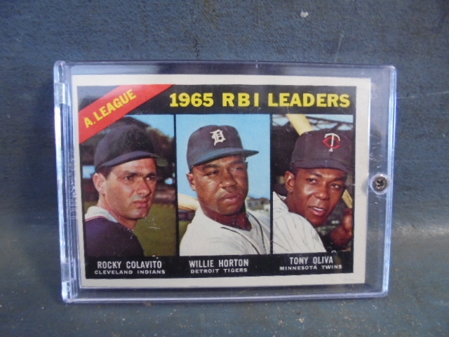 lot 106 image: 1966 RBI Leader Card