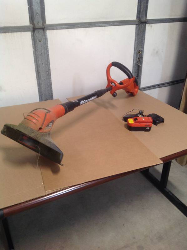18v Black and Decker weed trimmer with battery and charger.