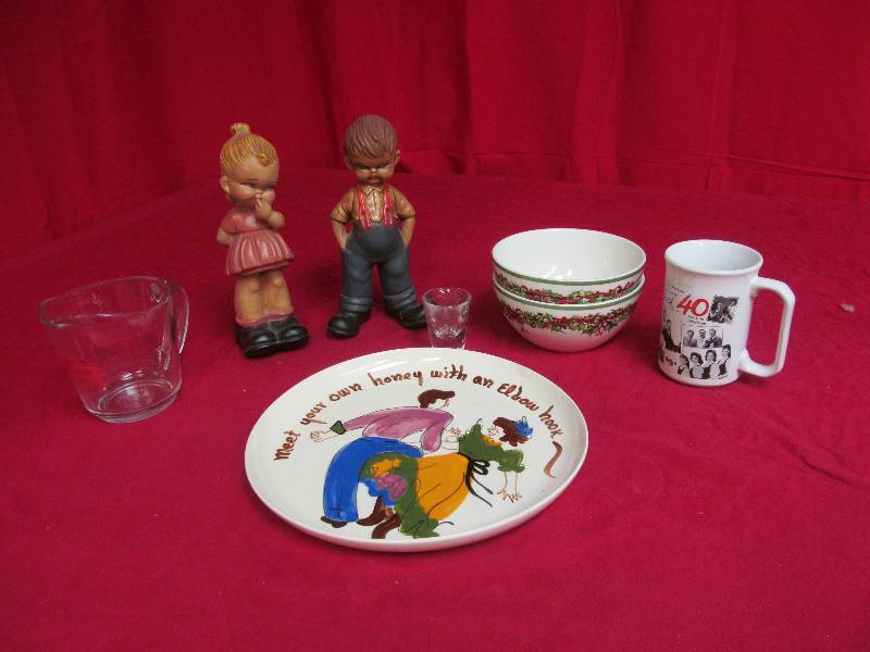 Anchor hocking measuring cup, shot glass, bowls