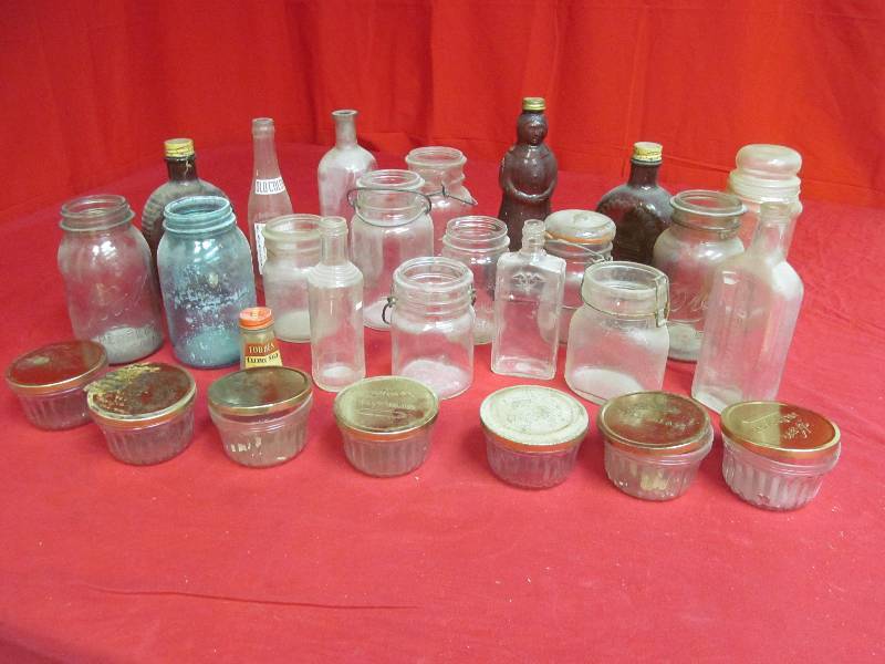 vintage jars, bottles