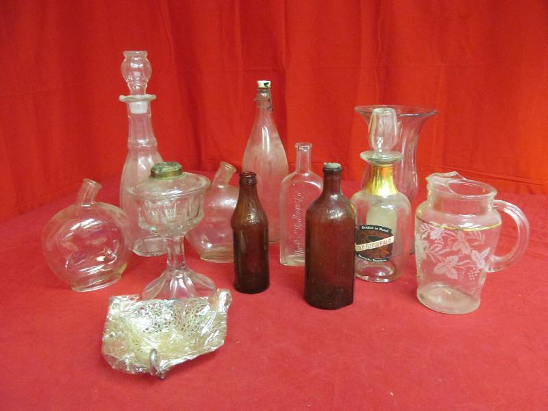 pitcher, vase, bottles, decanters