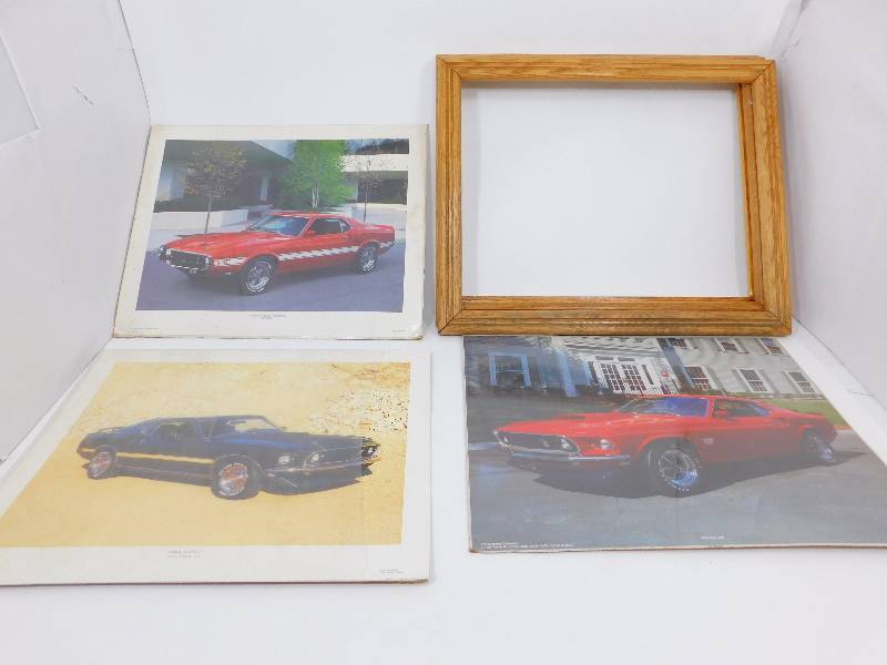lot 12 image: 3 Car Pictures with Frames