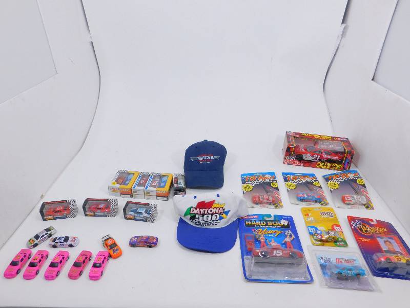 lot 58 image: Lot of NASCAR Cars & 2 Hats