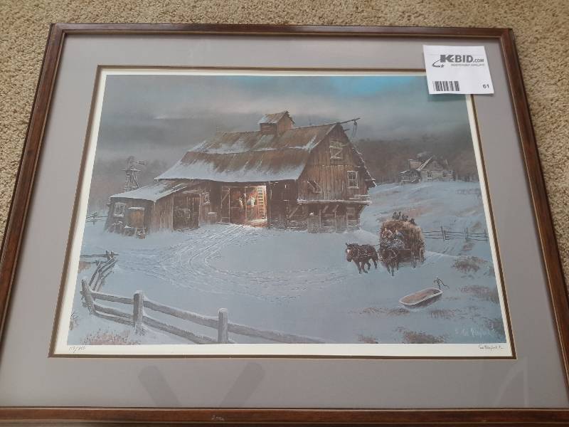 lot 61 image: Barn in Winter, by Ted Blaylock, 1983  119950