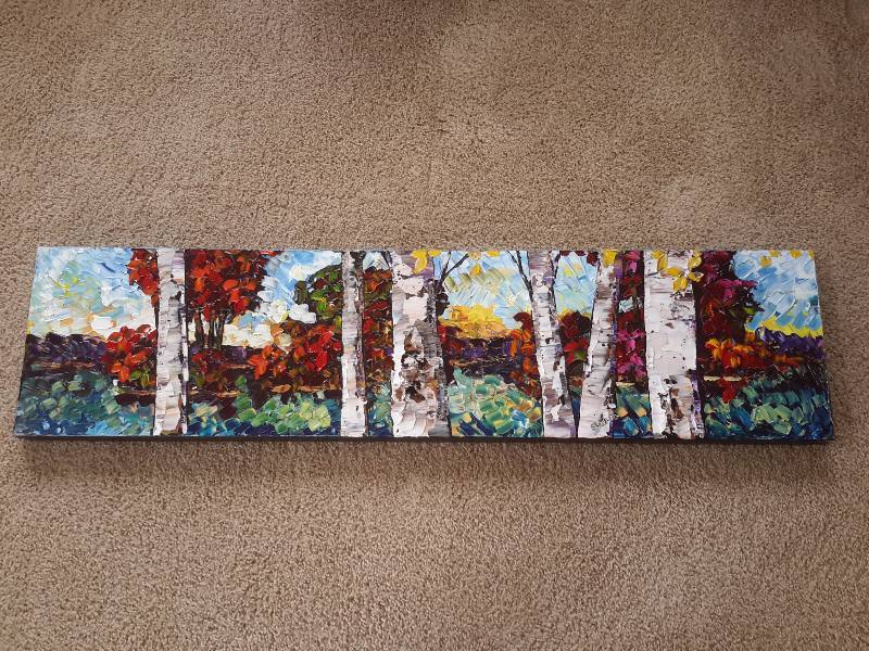 lot 72 image: Beautiful Birch Forest on Canvas.. Original.. Evelok