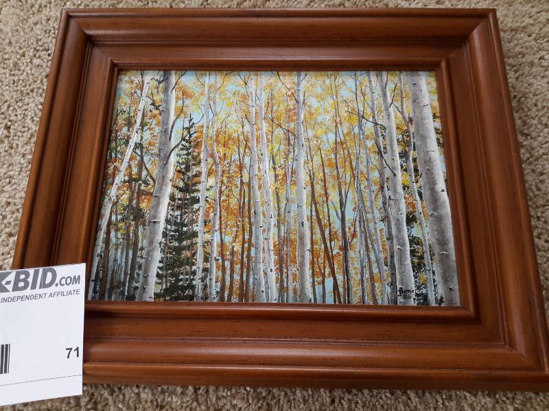 lot 71 image: Birch Forest.. Cant make out artist name