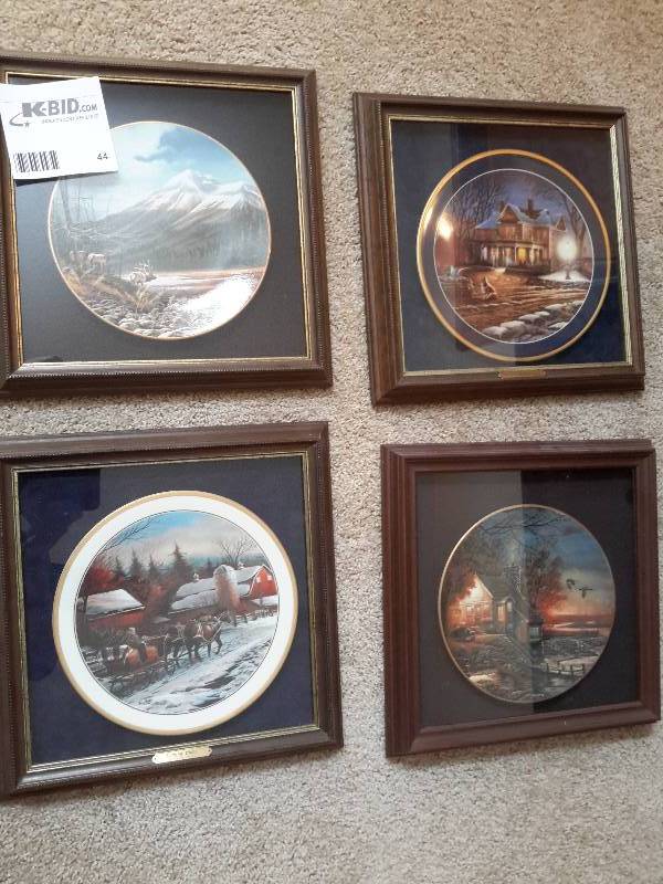 lot 44 image: 4, Terry Redlin Collector plates in Glassed Frames