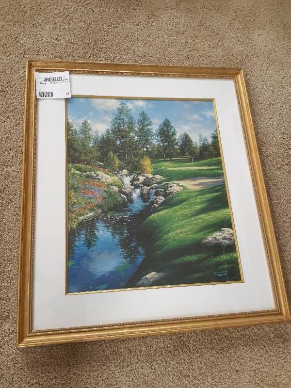 lot 55 image: .The Twelfth at Castle Pines, by Larry Dyke 1992