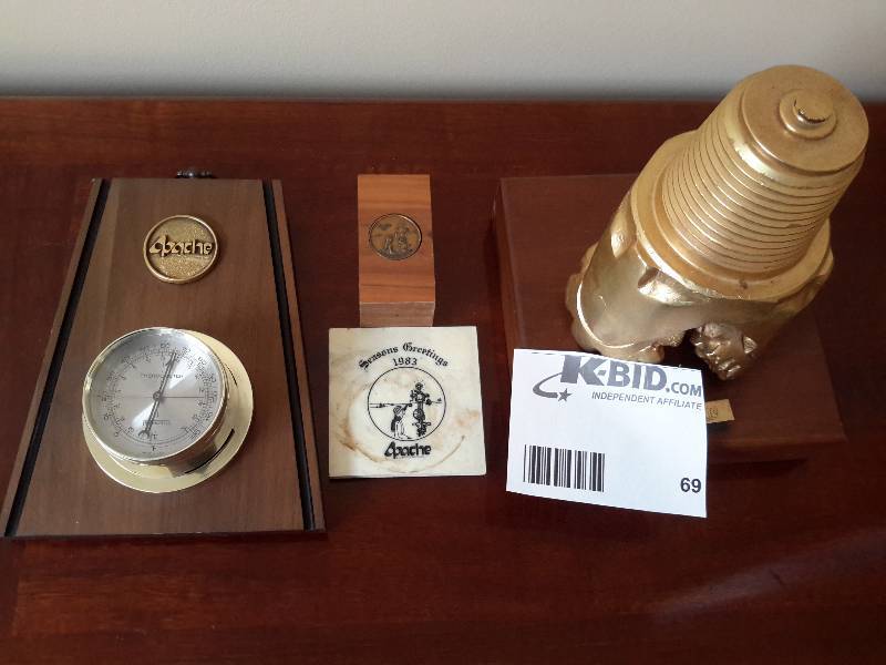 lot 69 image: Misc. Apache Corp. awardcommemorative items.. See closeups