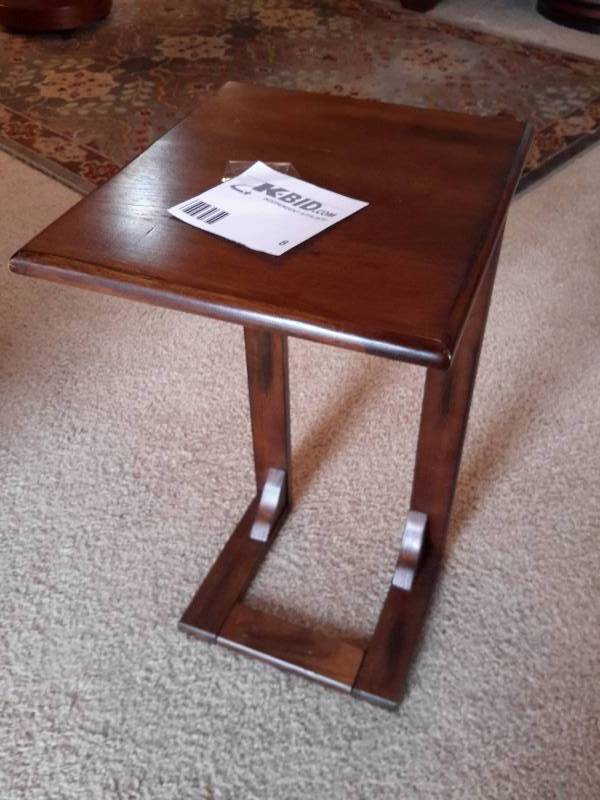 lot 8 image: Beautiful Walnut small side table.  14in x 12in x 24in h