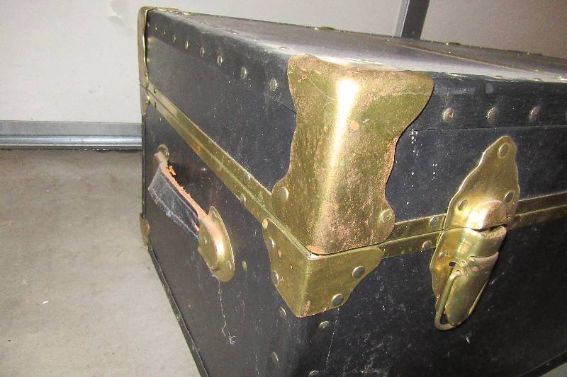 lot 213 image: Hardboard Trunk as shown.