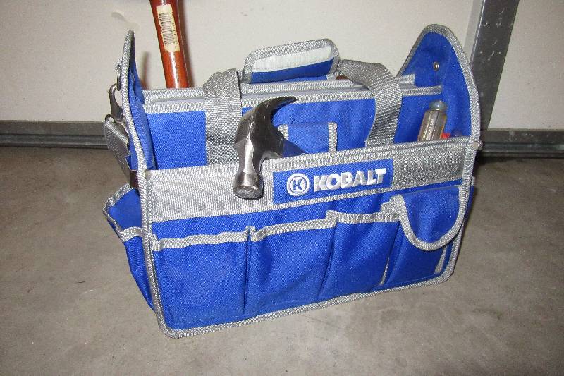 lot 230 image: KOBALT, Canvas tool bag and tools as  shown