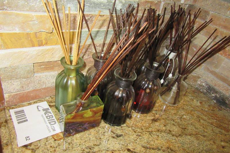 lot 82 image: Lot of glass infusers, Sticks and liquid.. Bring your own box
