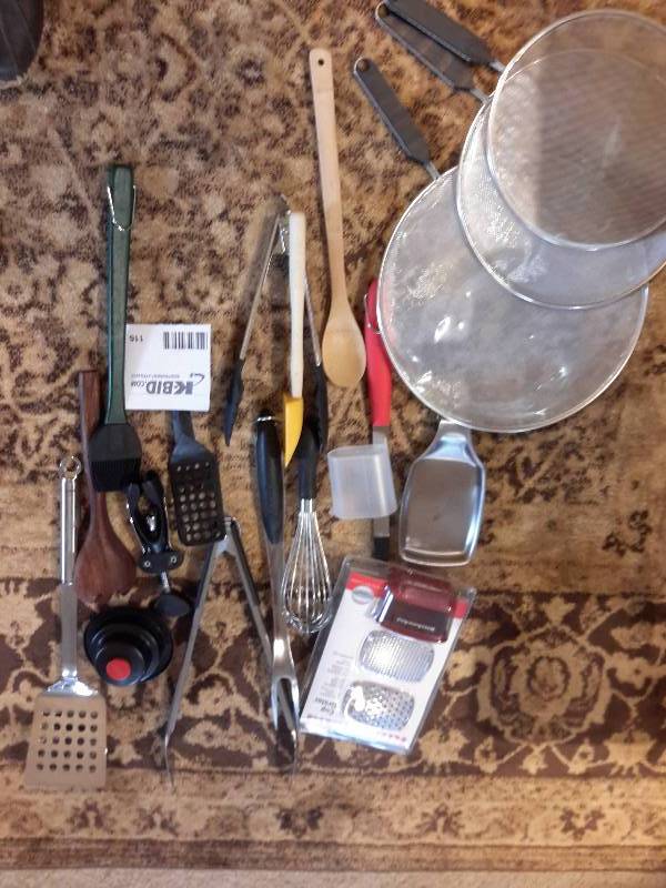 lot 116 image: Misc. Kitchen utensils as pictured Not just your run of the mill kitchen stuff.. VERY NICE