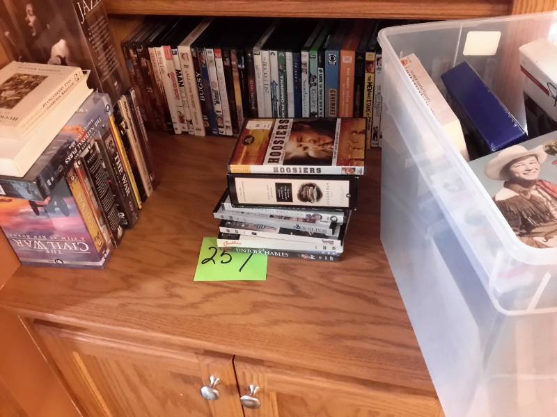 lot 259 image: Lot of DVDS, VHS, CDS as pictured