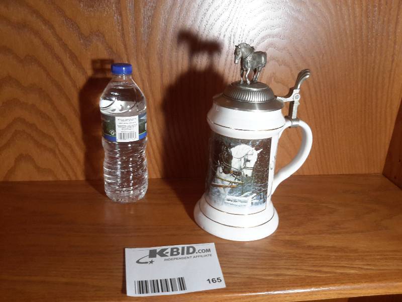 lot 165 image: Wild Wings. Beer Stein.  SNOWFALL, by Chris Cummings