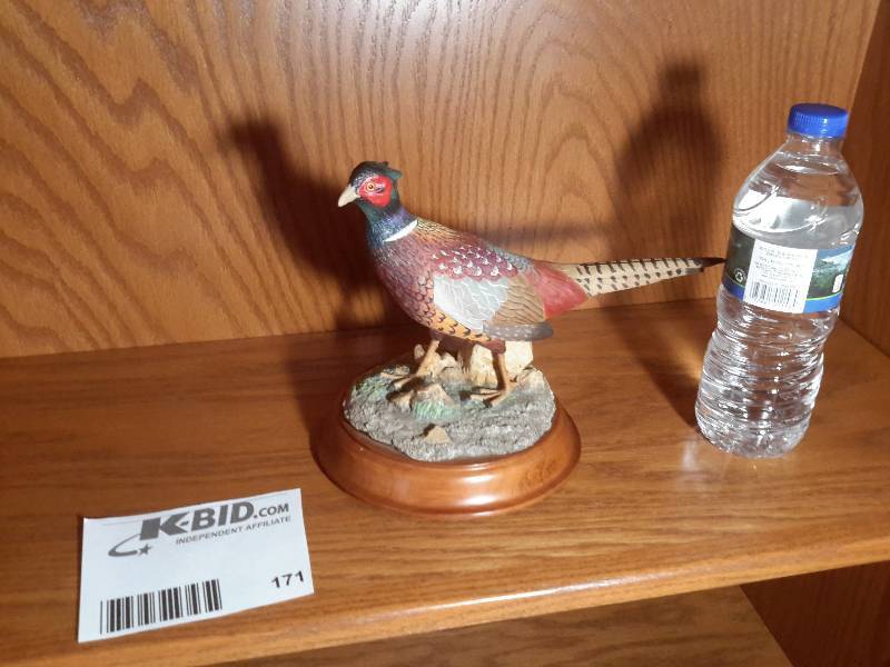 lot 171 image: Ring Neck Pheasant.. On wood stage