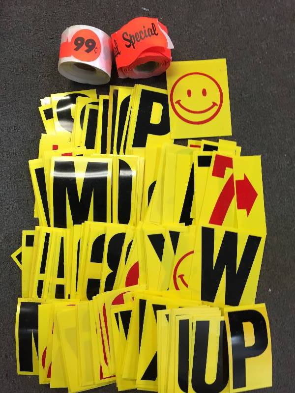 lot 75 image: Letters Numbers Pricing Stickers