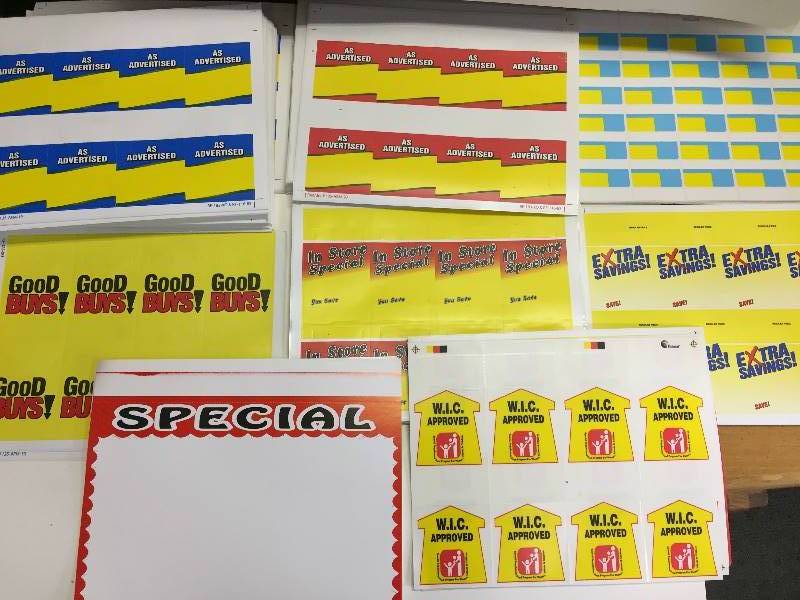 lot 110 image: Special Pricing Stickers Labels