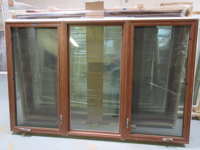 lot 210 image: ALMOST NEW THREE LITE CASEMENT WINDOW