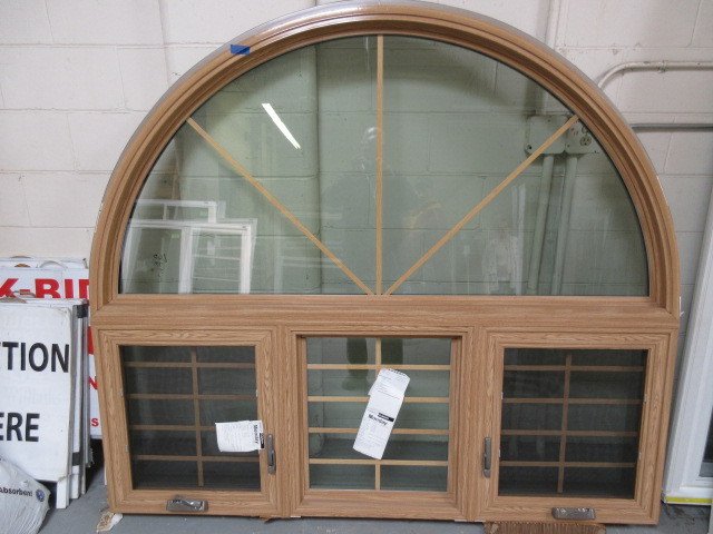 lot 243 image: NEW THREE LITE CASEMENT WINDOW WITH ROUND TOP