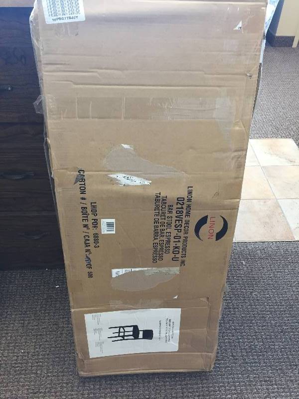lot 37 image: In box, Linon Monaco Stool 30 Espresso