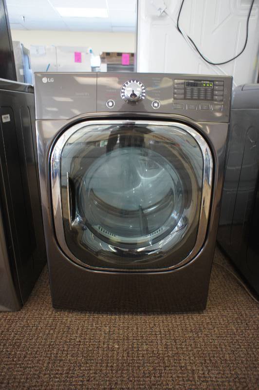 lot 15 image: NEW SCRATCH AND DENT - LG MODEL # (DLGX4371K) - Front-Loading Gas Dryer - Black stainless Steel - MSRP $ 1299.99 - TESTED WORKS