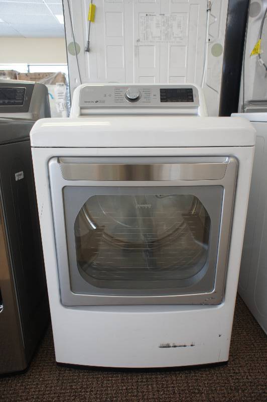 lot 16 image: NEW SCRATCH AND DENT - LG MODEL # (DLEX7600WE) - Front-Loading Electric Dryer - White Color - MSRP $ 999.99 - TESTED WORKS