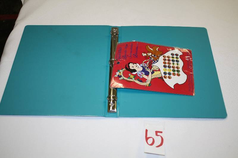 lot 65 image: Snow White Binder, Snow White Stick on earrings