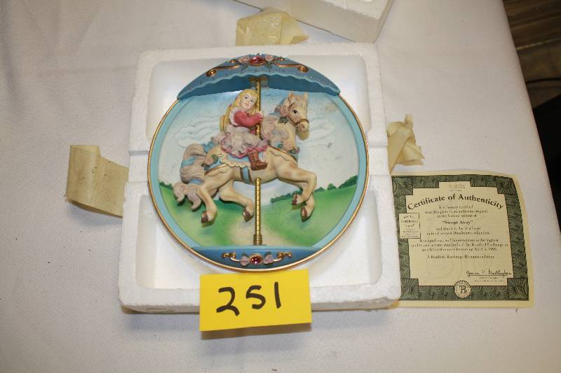 lot 251 image: Bradford Exchange Swept Away Carousel Day Dreams Collection Plate Number D4332