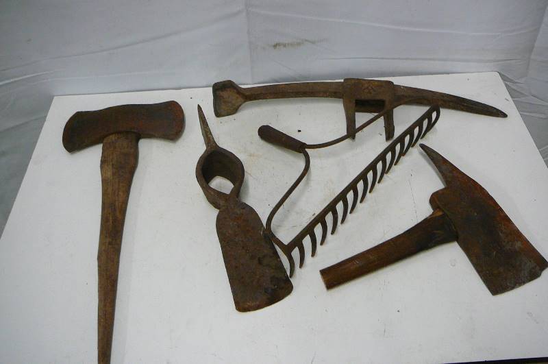 lot 18 image: Ax, Pick Ax, Grub Ax, Rack